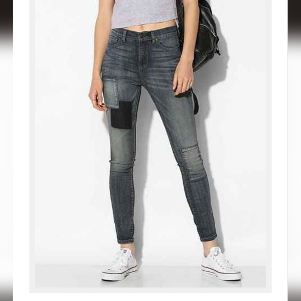 BDG High Rise Twig Ankle Patchwork Jeans 29x29